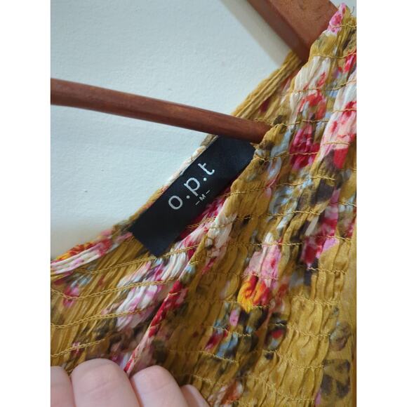 NEW O.P.T Floral Long Sleeve Chiffon Midi Dress - Picture 4 of 6